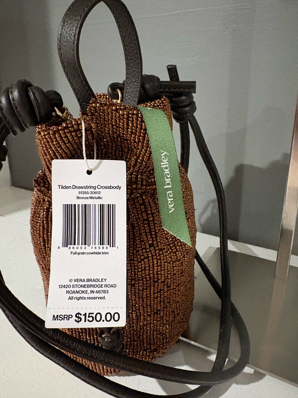 Brown Beaded Drawstring Bag - Picture 5 of 5